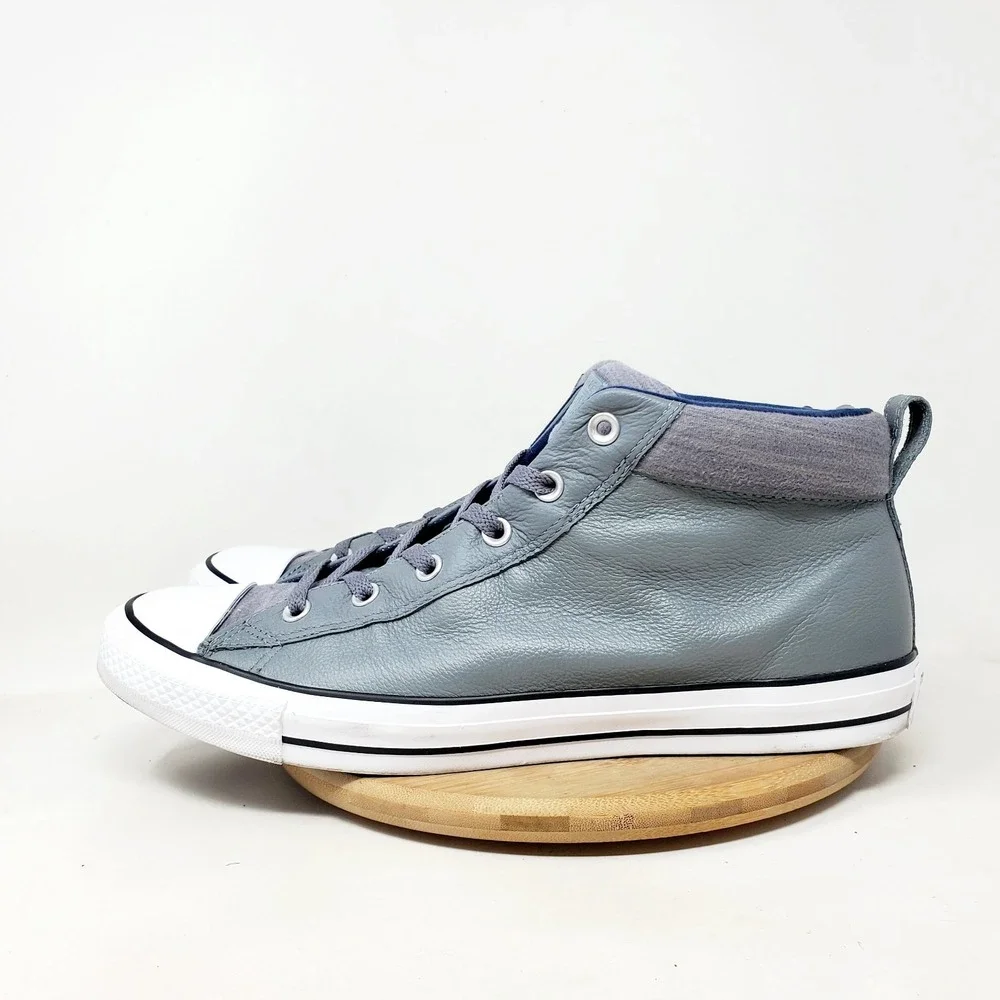 Converse Chuck Taylor All Star Street Mid Shoes Mens 12 Grey Leather Sneaker - Picture 6 of 13